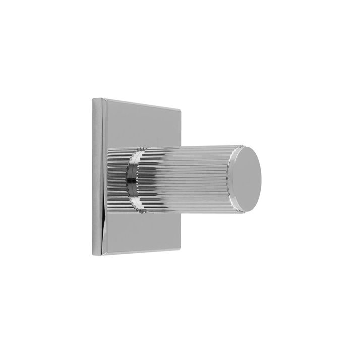 Carlisle Brass Lines Cylindrical Cupboard Knob on Square Backplate