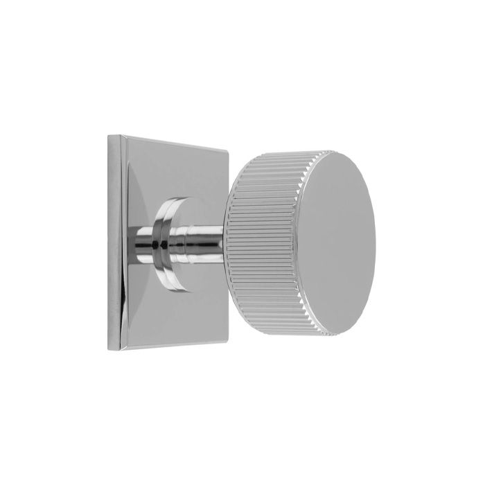 Carlisle Brass Lines Radio Cupboard Knob on Square Backplate
