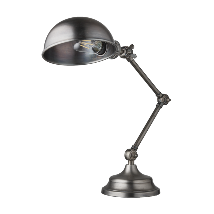Industville - Brooklyn Pharmacy Adjustable Dome Table Lamp - Gunmetal - 7 Inch