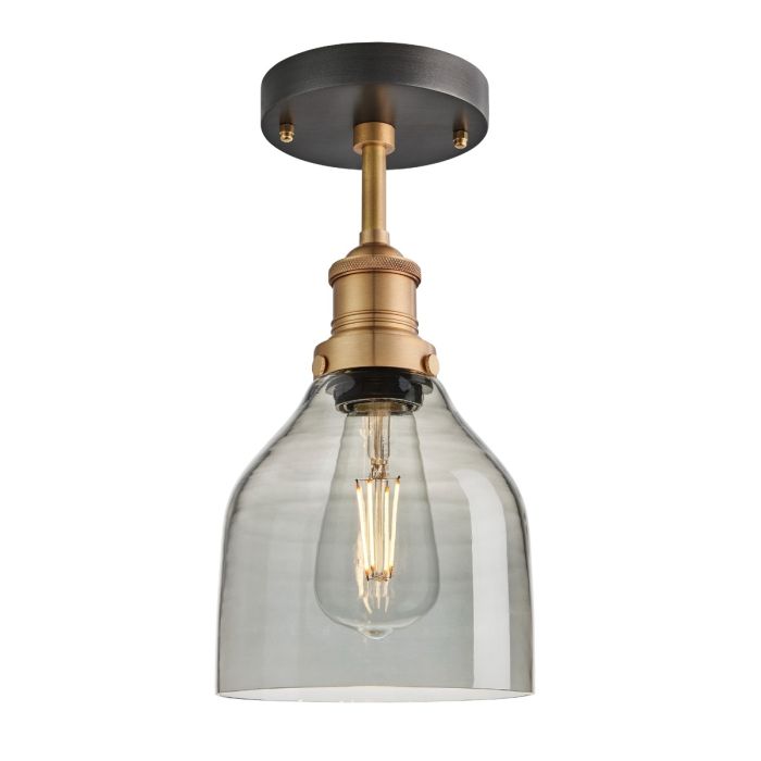 Industville Brooklyn Tinted Glass Cone Flush Mount