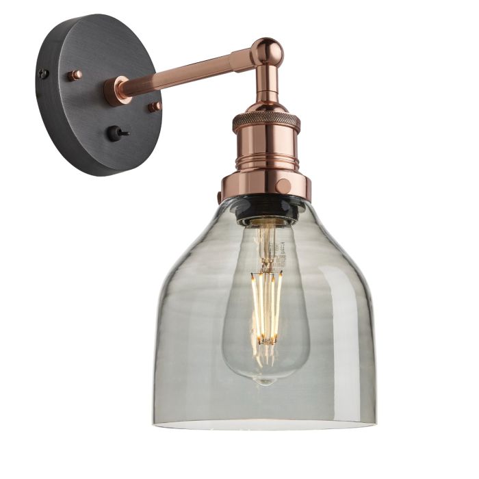 Industville Brooklyn Tinted Glass Cone Wall Light