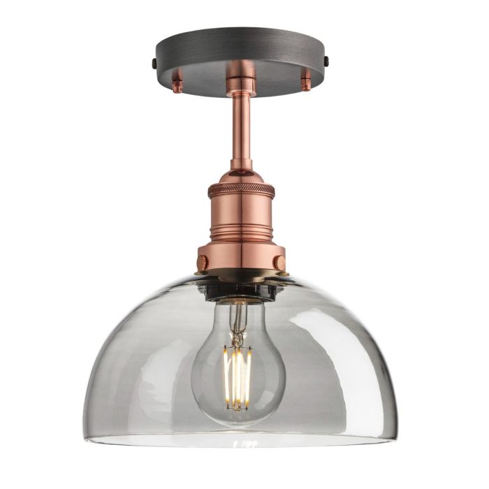 Industville Brooklyn Tinted Glass Dome Flush Mount