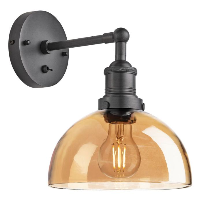 Industville Brooklyn Tinted Glass Dome Wall Light