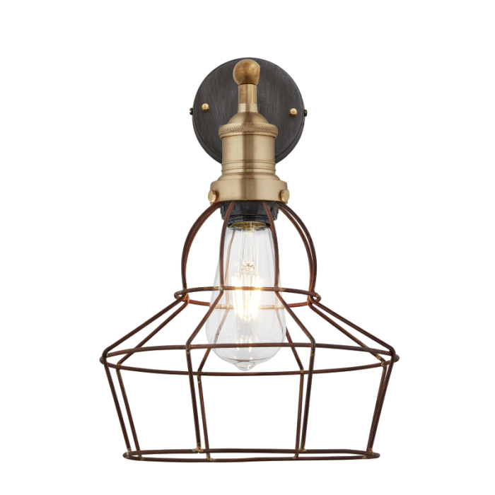 Industville Brooklyn Rose Wire Cage Wall Light