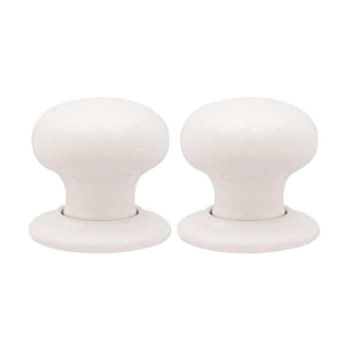 Chatsworth Porcelain White Mortice/Rim Door Knob - Pair