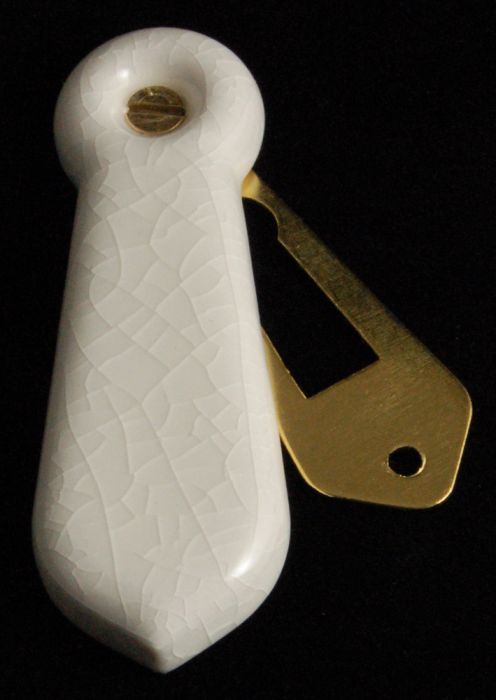 Chatsworth Standard Profile White Crackle Porcelain Escutcheon