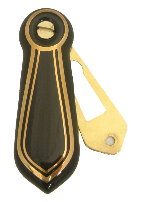 Chatsworth - Standard Profile Goldline Porcelain Escutcheon - Black