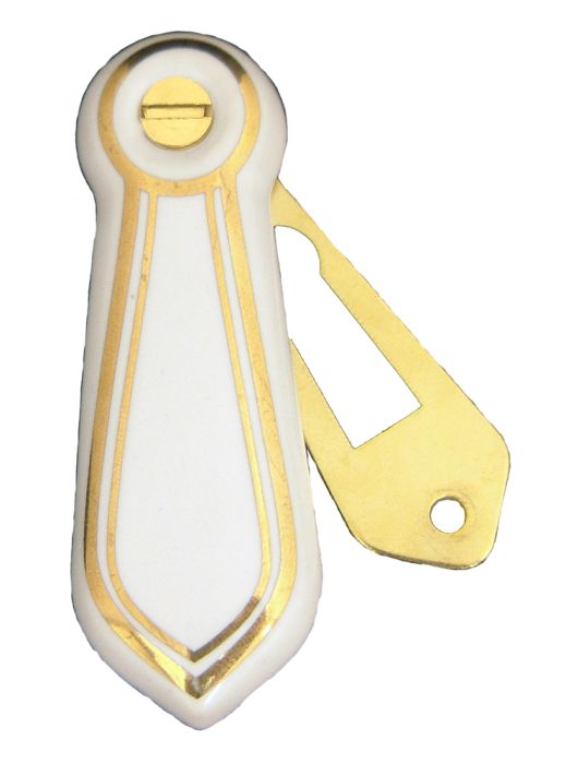Chatsworth - Standard Profile Goldline Porcelain Escutcheon - White