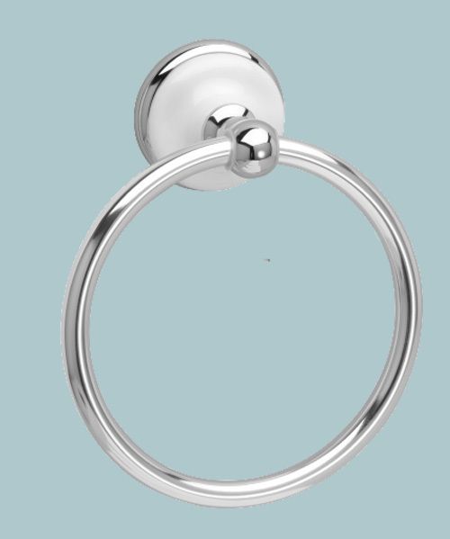 Chatsworth - Towel Ring - Polished Chrome / White Porcelain