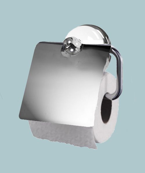 Chatsworth - Toilet Roll Holder - Polished Chrome / White Porcelain