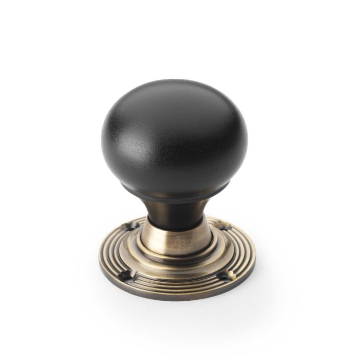 Ebonised Bun Mortice/Rim Door Knob - Pair