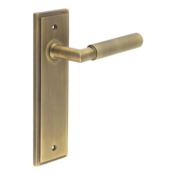 Frelan Burlington Piccadilly Knurled Door Handle on Backplate - Pair