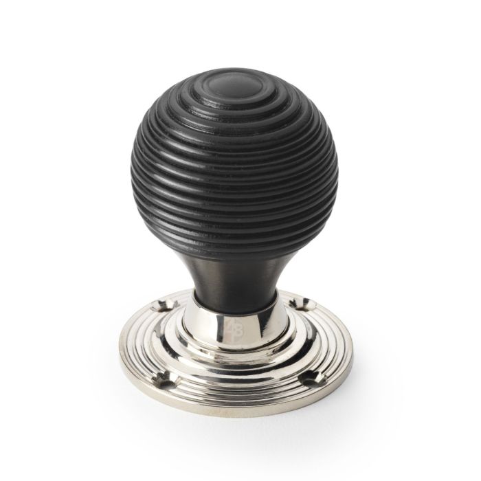 Ebony Beehive Mortice/Rim Door Knob - Pair