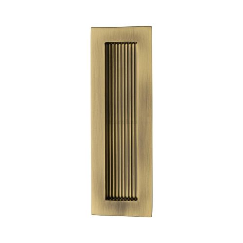 M.Marcus Heritage Brass Reeded Rectangular Flush Pull