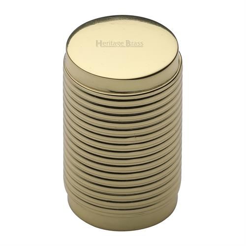 M.Marcus Heritage Brass Cylindric Ribbed Cupboard Knob