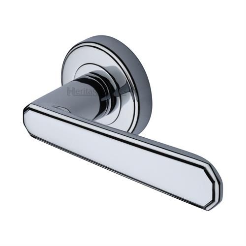 M.Marcus Heritage Brass Century Door Handle on Round Rose - Pair