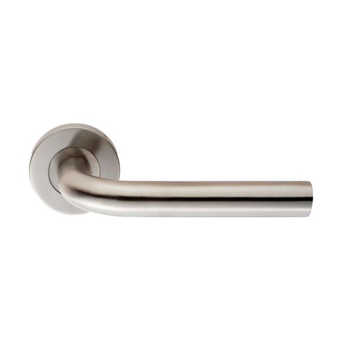 Eurospec - Spira Door Handle on 6mm Rose - Satin Stainless Steel - Pair