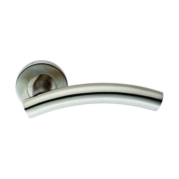 Eurospec Grade 304 Curved Door Handle on Rose - Pair