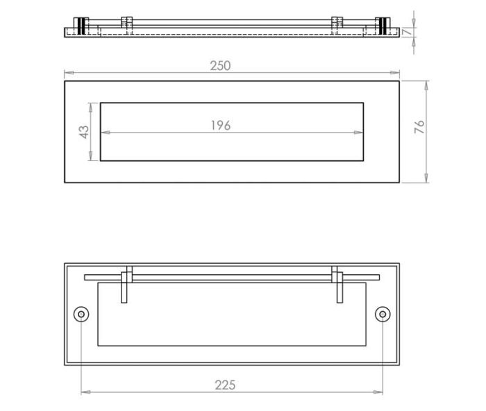 Frelan - Jedo Sprung Letterplate - Dark Bronze - 196mm x 76mm