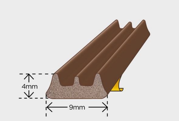 Exitex 5 Meter 'e' Strip Self Adhesive Rubber Sealing Tape
