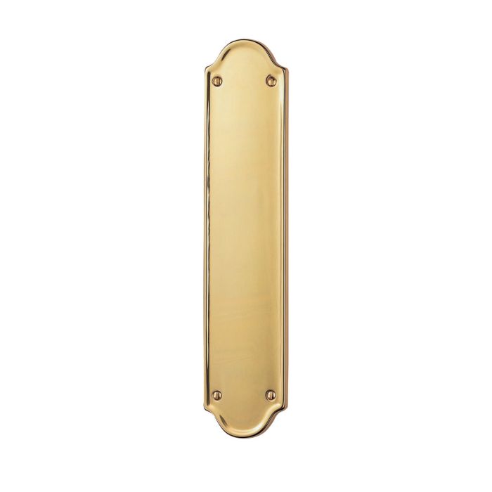 Carlisle Brass Delamain - Shaped Finger Plate - Polished Brass