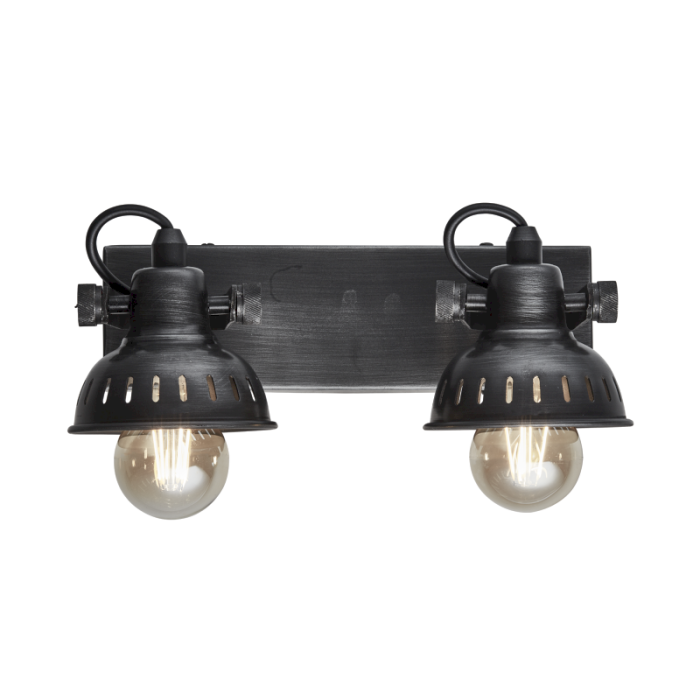 Industville - Double Swivel Spotlight Wall/Ceiling Light - Pewter