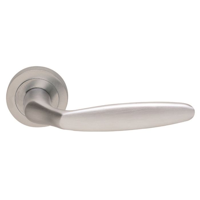 Manital Derby Door Handle on Rose - Pair