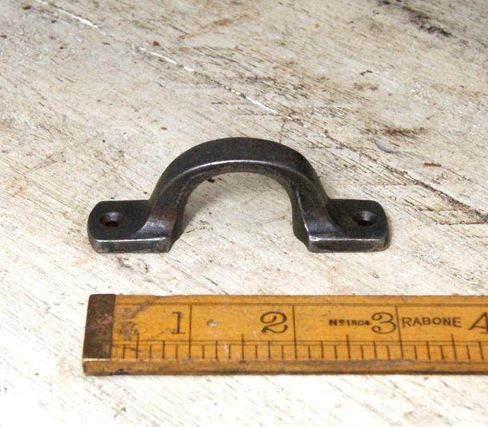 Cottingham - Square D Cupboard Handle - Antique Iron - Length 80mm 