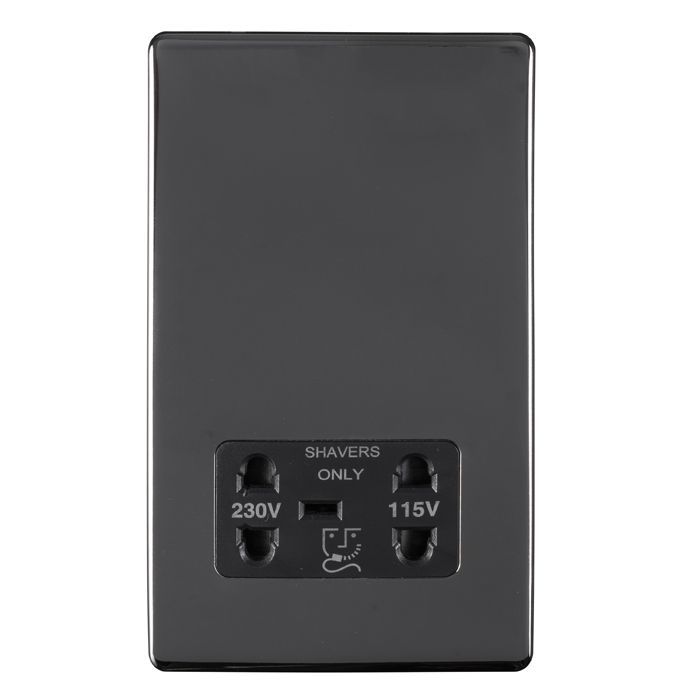 Eurolite - Concealed 6mm Shaver Socket - Black Nickel