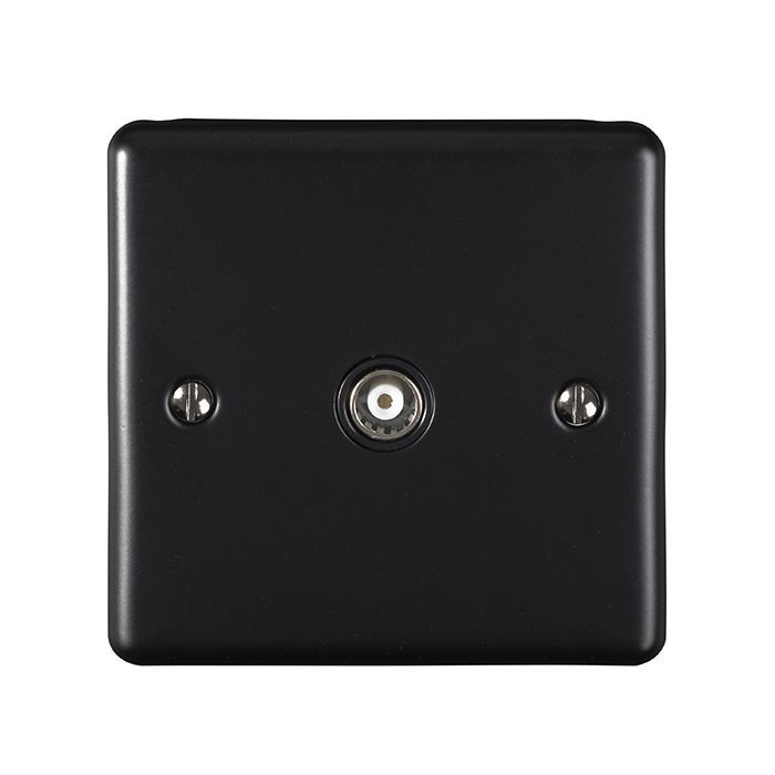 Eurolite - Enhance Decorative - TV Coaxial Socket - Matt Black