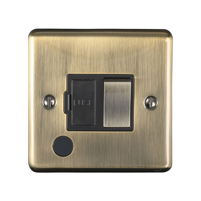 Eurolite - Enhance Decorative - Switched Fuse Spur with Flex Outlet - Antique Brass