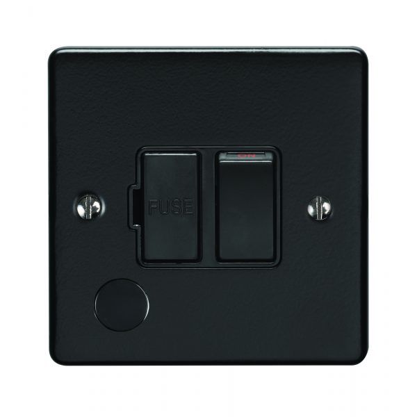 Eurolite - Enhance Decorative - Switched Fuse Spur with Flex Outlet - Matt Black