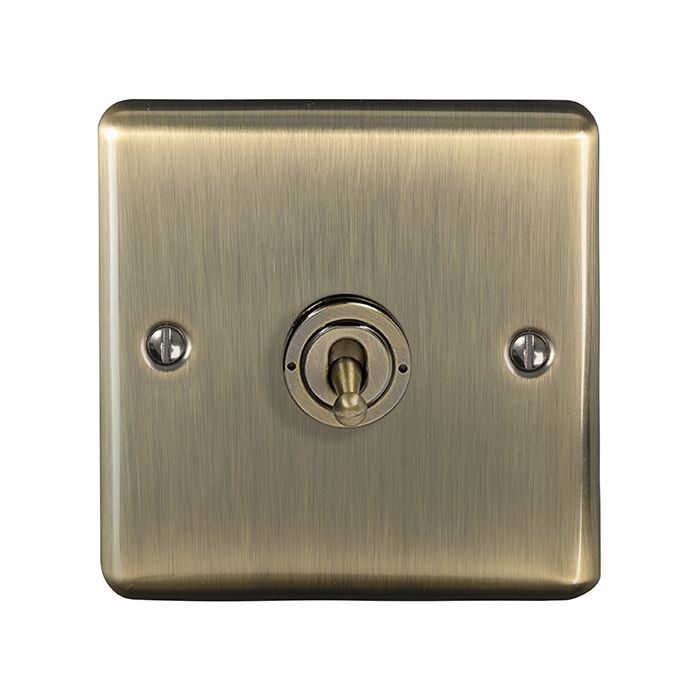 Eurolite - Enhance Decorative - 1 Gang Toggle Switch - Antique Brass