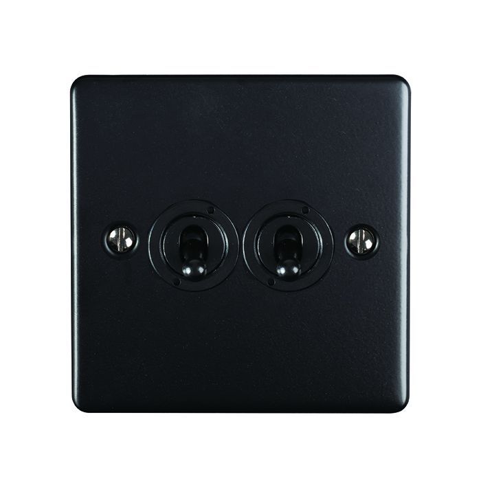 Eurolite - Enhance Decorative - 2 Gang Toggle Switch - Matt Black