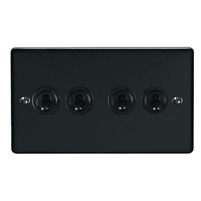 Eurolite - Enhance Decorative - 4 Gang Toggle Switch - Matt Black