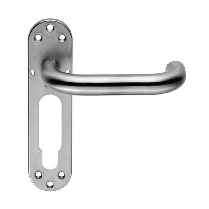 Eurospec - Safety DDA Slim Door Handle on Inner Backplate - Satin Stainless Steel - Pair