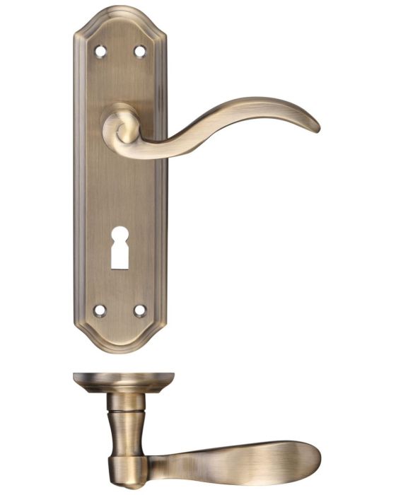 Fulton & Bray Winchester Door Handle on Backplate - Pair