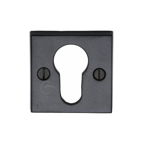 M.Marcus - Black Iron Square Euro Escutcheon - Matt Black