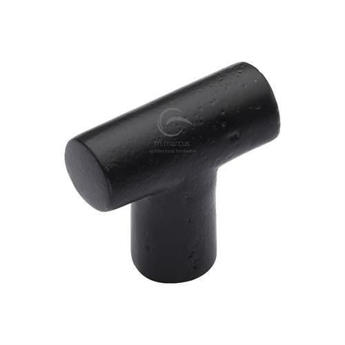 M.Marcus - Black Iron T Shaped Cupboard Knob - Matt Black