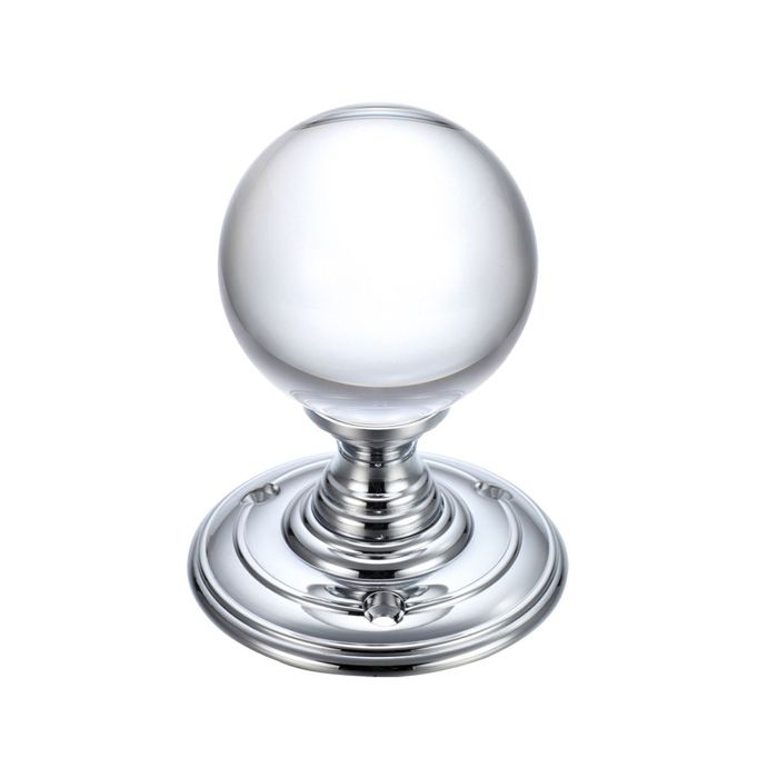 Fulton & Bray Unsprung Glass Mortice Door Knob - Pair