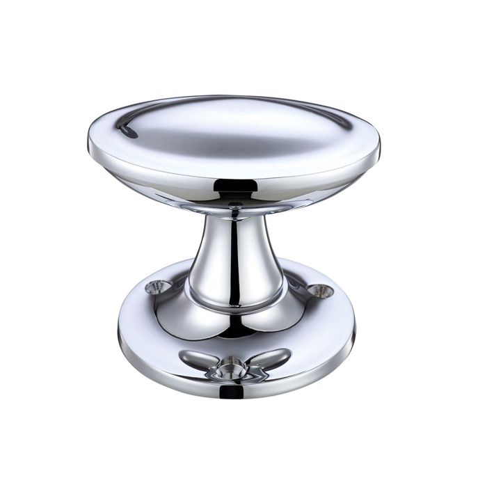 Fulton & Bray - Unsprung Oval Stepped Mortice Door Knob - Polished Chrome - Pair