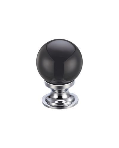 Fulton & Bray Black Glass Cupboard Knob 
