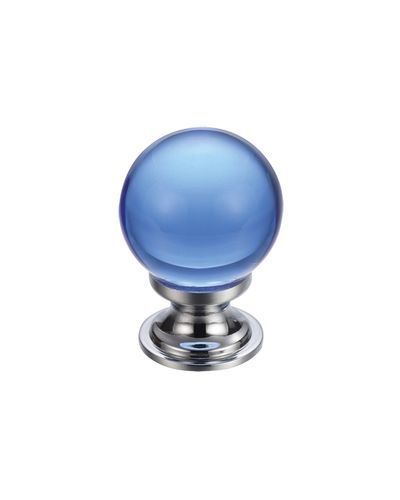 Fulton & Bray Blue Glass Ball Cupboard Knob 