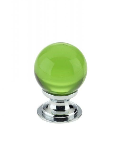 Fulton & Bray Green Glass Ball Cupboard Knob 