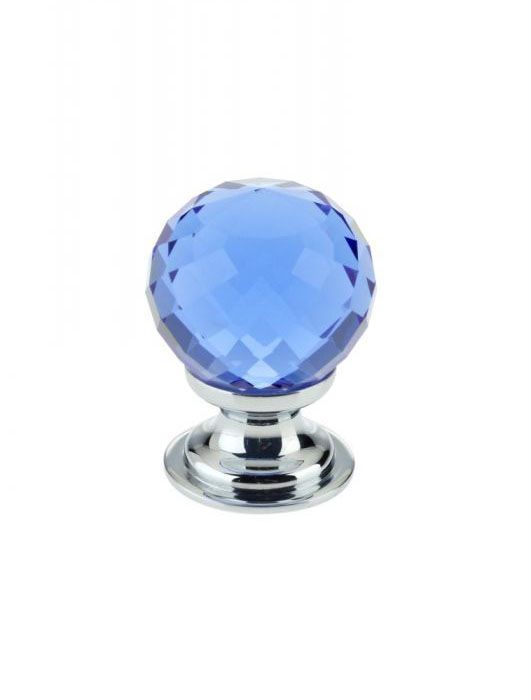 Fulton & Bray Blue Glass Faceted Cupboard Knob