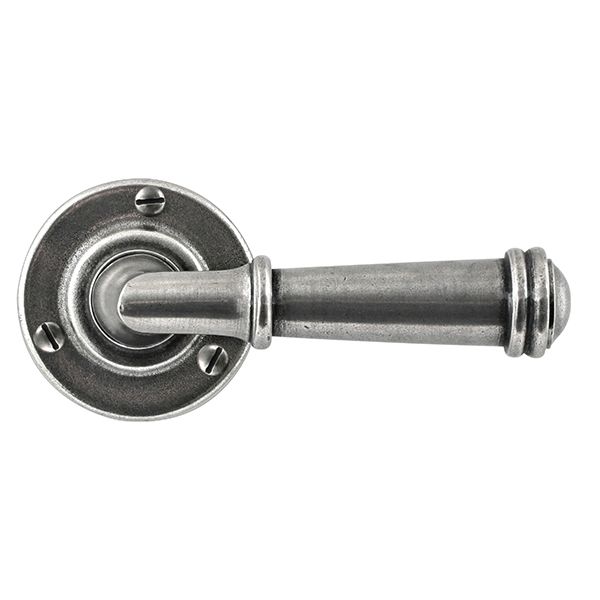 Finesse - Durham Door Handle on Rose - Solid Pewter - Pair
