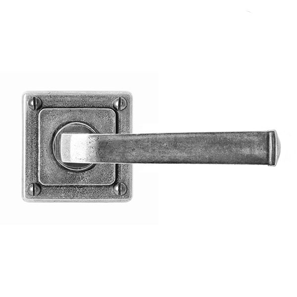 Finesse - Allendale Door Handle on Jesmond Rose - Solid Pewter - Pair