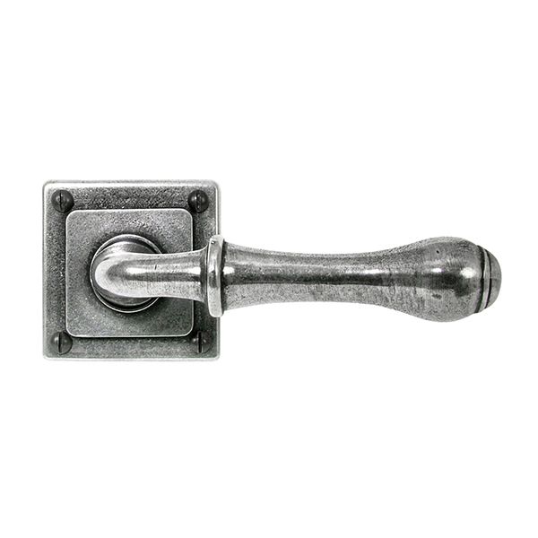 Finesse - Derwent Door Handle on Jesmond Rose - Solid Pewter - Pair
