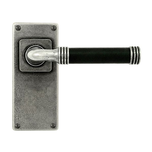 Finesse Jarrow Leather Door Handle on Jesmond Backplate - Pair