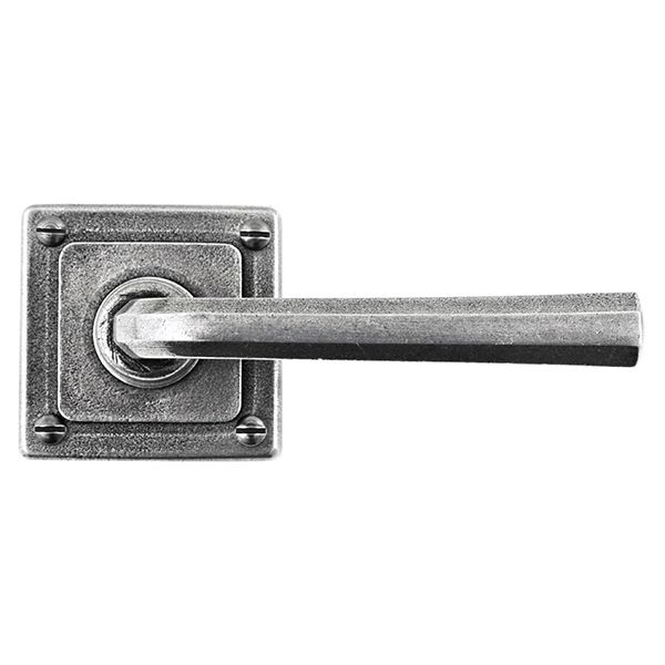 Finesse - Tunstall Door Handle on Jesmond Rose - Solid Pewter - Pair